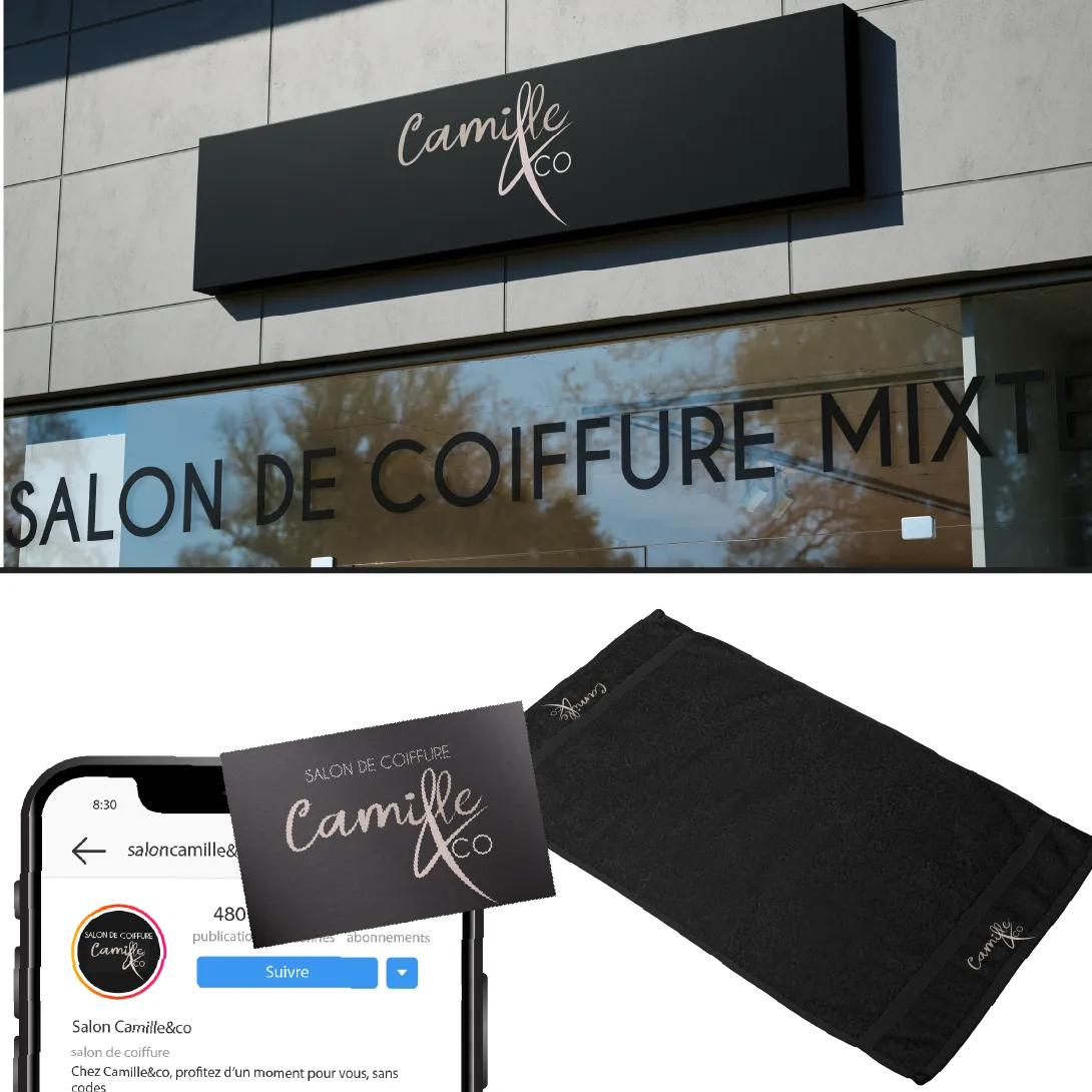 Mockup logo coiffeur