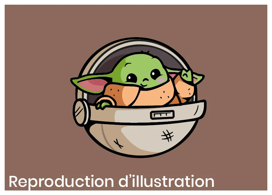 Reproduction d'illustration de bébé Yoda