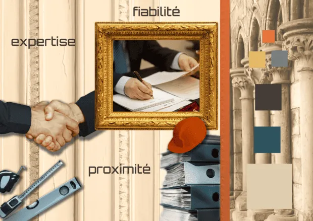 Moodboard pour un site de diagnostiqueur immobilier